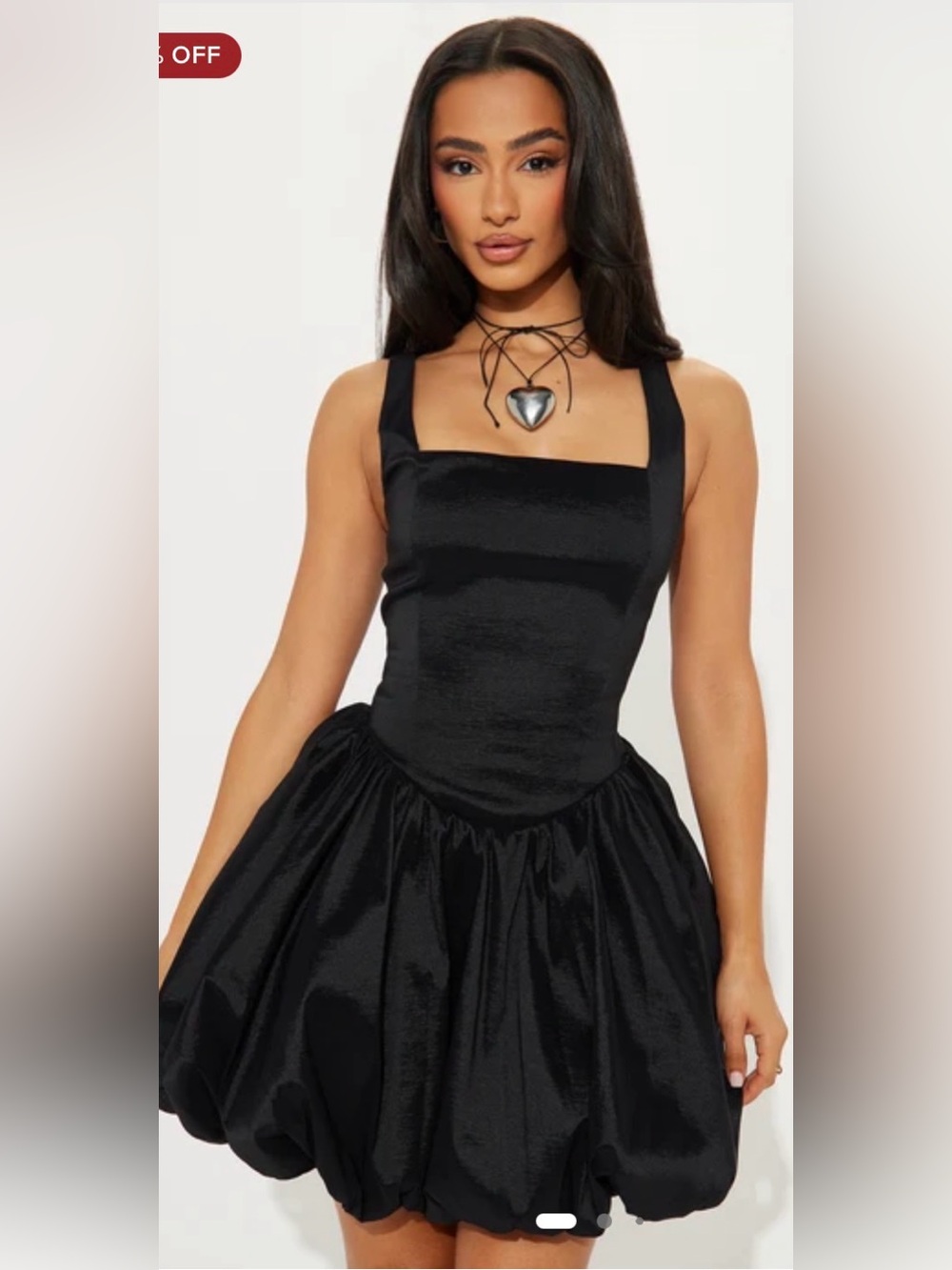 NWT Fashion Nova black structured open back bubble mini dress XS